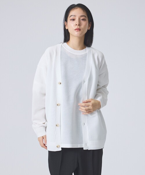 FORTUNA HOMME（フォルトゥナオム）の「【FORTUNA / フォルトゥナ】ECOTEC KnitMeshCD/エコテックニットメッシュカーディガン/ユニセックス/【WEB限定】（ニット/セーター・メンズ・グレー/ブラック/ホワイト・L/M）」の9枚目の写真