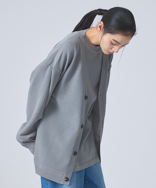 FORTUNA HOMME（フォルトゥナオム）の「【FORTUNA / フォルトゥナ】ECOTEC KnitMeshCD/エコテックニットメッシュカーディガン/ユニセックス/【WEB限定】（ニット/セーター・メンズ・グレー/ブラック/ホワイト・L/M）」の13枚目の写真