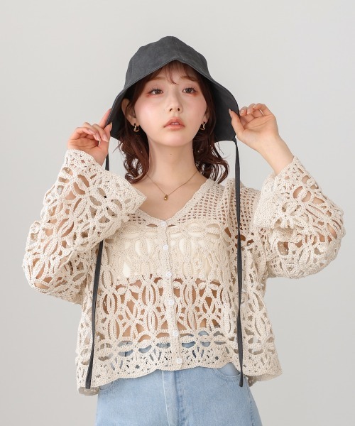 Bab(バブ)の「カットラウンドハット(ハット・レディース・ベージュ/ブラック・ONESIZE)」の6枚目の写真