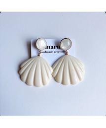 【maru】ホワイトシェルピアス(MA)