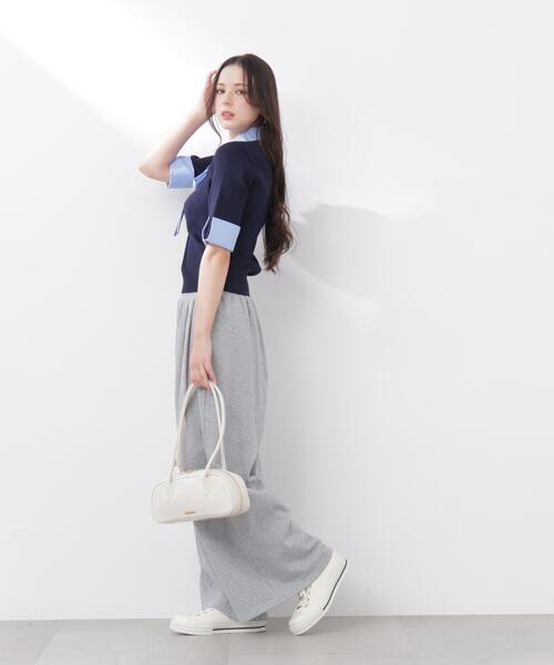PROPORTION BODY DRESSING(プロポーションボディドレッシング)の「<E>リボンシャツドッキングニット / 1216175301(ニット/セーター・レディース・ネイビー/グレー・FREE)」の21枚目の写真