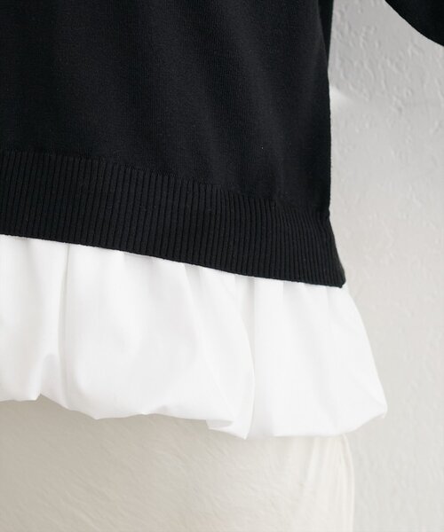natural couture(ナチュラルクチュール)の「バルーンドッキングニット(ニット/セーター・レディース・イエロー/ブラック/サックスブルー/アイボリー・FREE)」の18枚目の写真