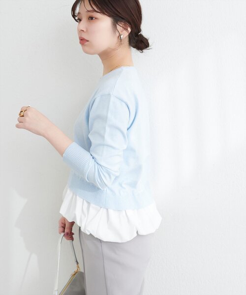 natural couture(ナチュラルクチュール)の「バルーンドッキングニット(ニット/セーター・レディース・イエロー/ブラック/サックスブルー/アイボリー・FREE)」の22枚目の写真