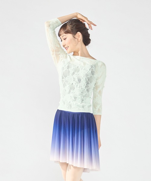 Chacott(チャコット)の「【ノーソーイングニット】シアーレースボートネックトップ(ニット/セーター・レディース・ブラック/ライラック/ホワイト/ネイビー/ライトグリーン・M)」の7枚目の写真