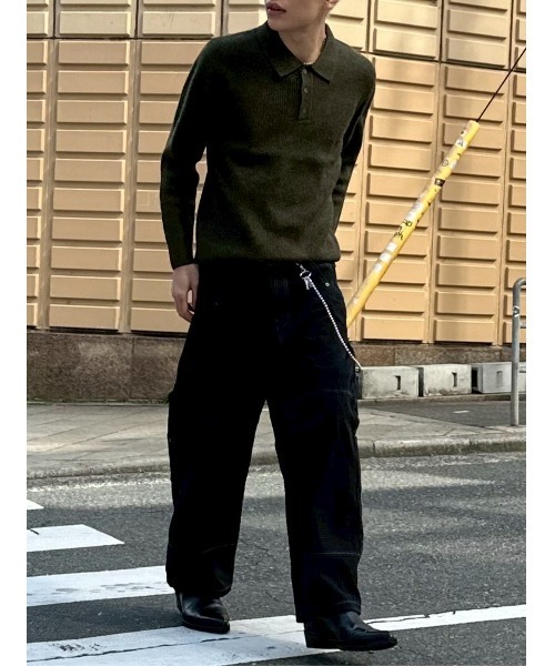 Chikashitsu +(チカシツプラス)の「【Chikashitsu +】eyelet pocket balloon pants / 【チカシツプラス】アイレットポケットバルーンパンツ(デニムパンツ・メンズ・ブラック・M/L)」の9枚目の写真