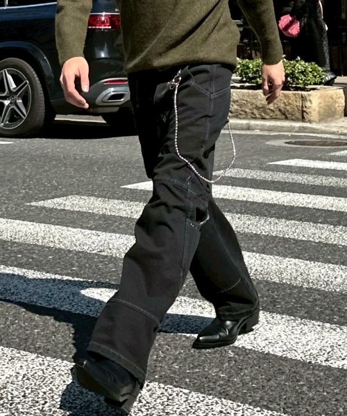 Chikashitsu +(チカシツプラス)の「【Chikashitsu +】eyelet pocket balloon pants / 【チカシツプラス】アイレットポケットバルーンパンツ(デニムパンツ・メンズ・ブラック・M/L)」の10枚目の写真