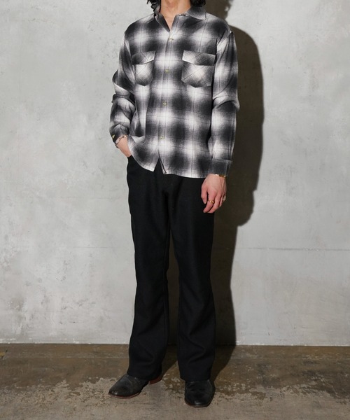 DEL MAR sportswear(デルマースポーツウェア)の「DEL MAR sportswear / デルマースポーツウエアー PRINTED COTTON CHECK SHIRT プリントネル チェックシャツ(シャツ/ブラウス・メンズ・ブラック/グレー/ホワイト・LARGE/MEDIUM/SMALL)」の18枚目の写真
