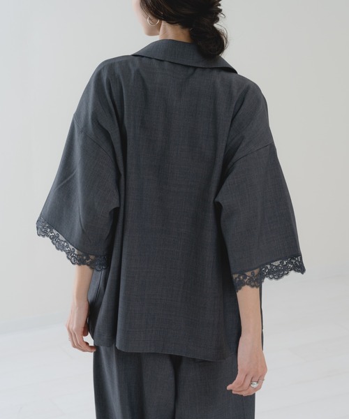 refinedworks（リファインドワークス）の「【refinedworks】袖レース テーラー ジャケット（その他アウター・レディース・ブラウン/チャコールグレー・FREE）」の6枚目の写真