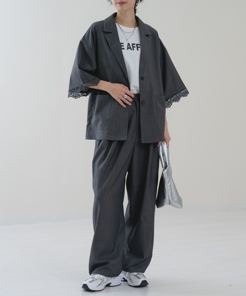 refinedworks（リファインドワークス）の「【refinedworks】袖レース テーラー ジャケット（その他アウター・レディース・ブラウン/チャコールグレー・FREE）」の12枚目の写真