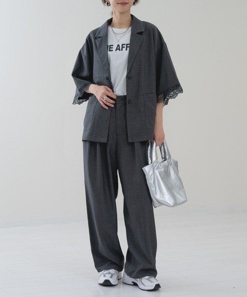 refinedworks（リファインドワークス）の「【refinedworks】袖レース テーラー ジャケット（その他アウター・レディース・ブラウン/チャコールグレー・FREE）」の13枚目の写真