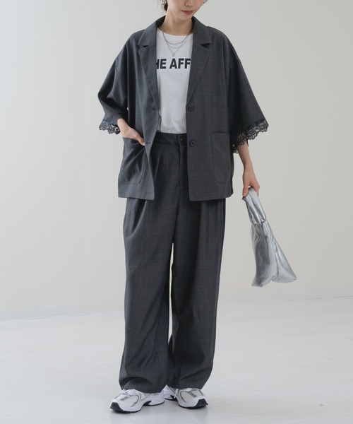 refinedworks（リファインドワークス）の「【refinedworks】袖レース テーラー ジャケット（その他アウター・レディース・ブラウン/チャコールグレー・FREE）」の14枚目の写真