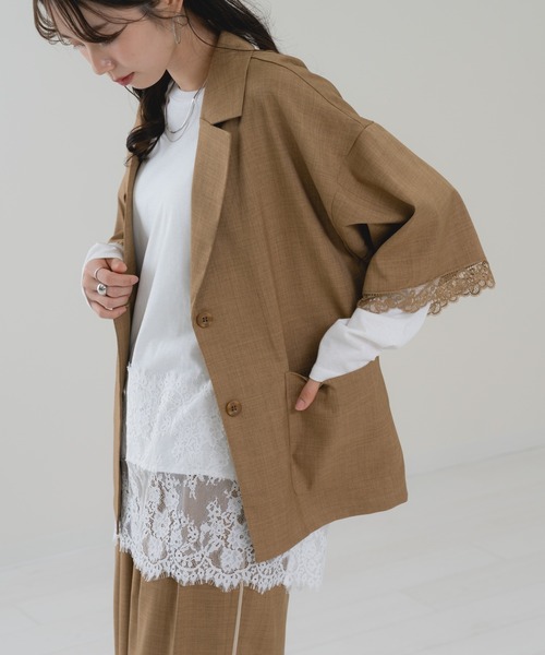refinedworks（リファインドワークス）の「【refinedworks】袖レース テーラー ジャケット（その他アウター・レディース・ブラウン/チャコールグレー・FREE）」の11枚目の写真