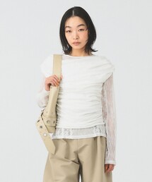 Ray BEAMS | ギャザー ドレープ Tシャツ(Tシャツ/カットソー)