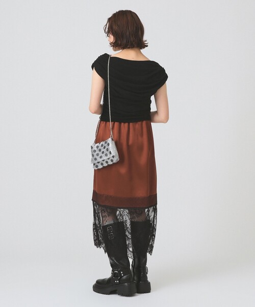 Ray BEAMS（レイビームス）の「ギャザー ドレープ Tシャツ（Tシャツ/カットソー・レディース・ブラック/ホワイト・ONE SIZE）」の16枚目の写真