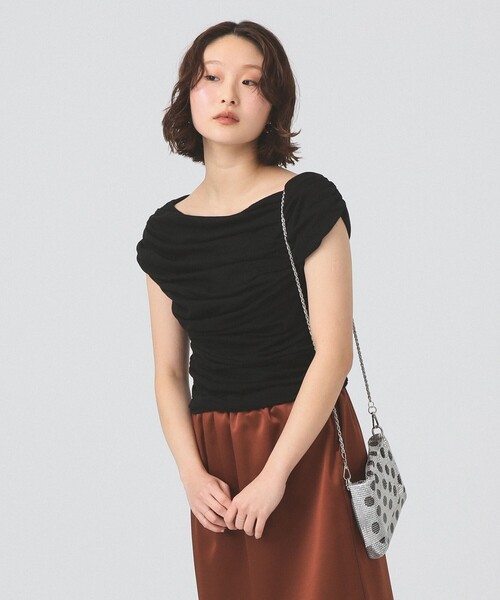 Ray BEAMS（レイビームス）の「ギャザー ドレープ Tシャツ（Tシャツ/カットソー・レディース・ブラック/ホワイト・ONE SIZE）」の17枚目の写真