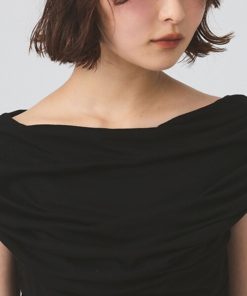 Ray BEAMS（レイビームス）の「ギャザー ドレープ Tシャツ（Tシャツ/カットソー・レディース・ブラック/ホワイト・ONE SIZE）」の21枚目の写真