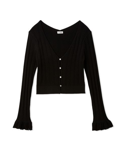 LILY BROWN(リリーブラウン)の「ウォッシャブルVネックニットカーディガン(カーディガン/ボレロ・レディース・ブラック/ピンクベージュ/その他・F)」の1枚目の写真