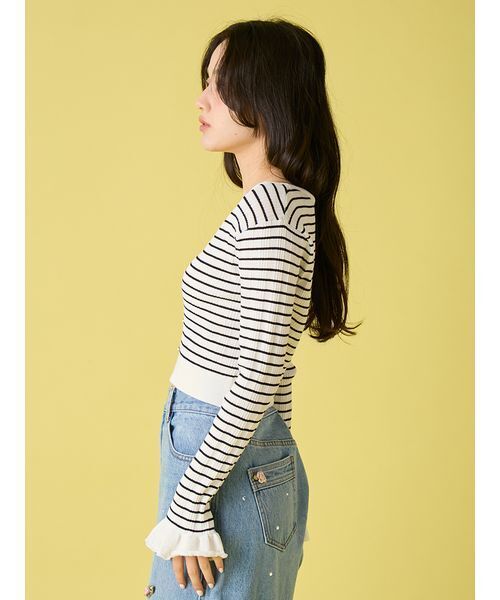 LILY BROWN(リリーブラウン)の「ウォッシャブルVネックニットカーディガン(カーディガン/ボレロ・レディース・ブラック/ピンクベージュ/その他・F)」の16枚目の写真