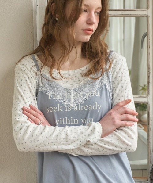 Birthday room(バースデイルーム)の「ロゴレース付キャミチュニック/logo lace cami tunic(キャミソール・レディース・アイボリー/ブルー・FREE)」の11枚目の写真