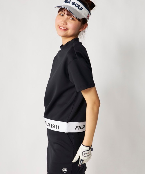 FILA GOLF（フィラゴルフ ）の「【FILA GOLF:フィラゴルフ】レディース半袖モックネックシャツ　ダンボールニット　ゴルフ（シャツ/ブラウス・レディース・ホワイト/イエロー/ミント/ブラック・X-LARGE/MEDIUM/LARGE/XX-LARGE）」の18枚目の写真