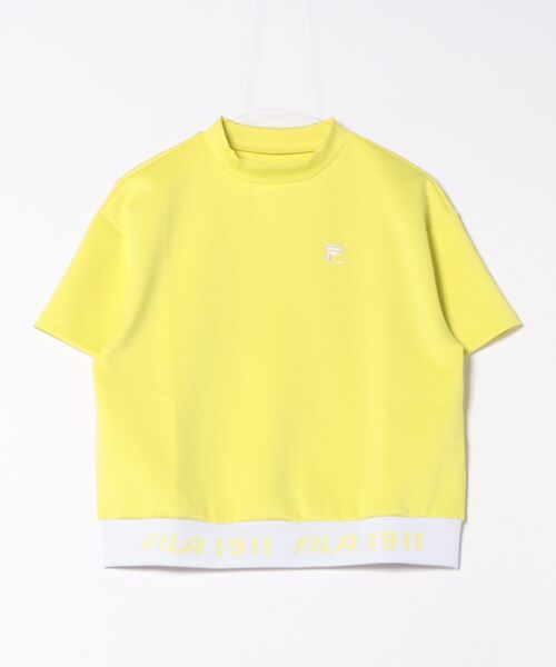 FILA GOLF（フィラゴルフ ）の「【FILA GOLF:フィラゴルフ】レディース半袖モックネックシャツ　ダンボールニット　ゴルフ（シャツ/ブラウス・レディース・ホワイト/イエロー/ミント/ブラック・X-LARGE/MEDIUM/LARGE/XX-LARGE）」の10枚目の写真