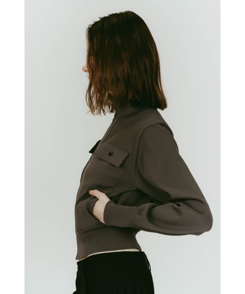 Knuth Marf（クヌースマーフ）の「pocket zip up knit（ニット/セーター・レディース・サンドベージュ/グレー・FREE）」の9枚目の写真