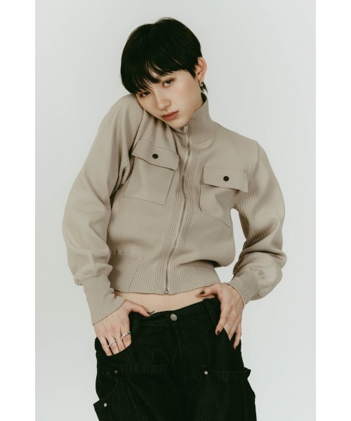 Knuth Marf（クヌースマーフ）の「pocket zip up knit（ニット/セーター・レディース・サンドベージュ/グレー・FREE）」の20枚目の写真