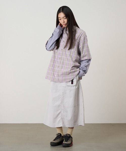 Gramicci(グラミチ)の「NYLON UTILITY SKIRT|ナイロンユーティリティスカート(スカート・レディース・オリーブ/ネイビー系/ブラック/キナリ・M/L/S)」の8枚目の写真