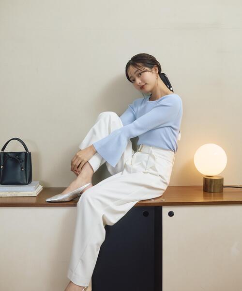 PROPORTION BODY DRESSING（プロポーションボディドレッシング）の「＜明日香さんコラボ＞ベルト付き美脚ワイドパンツ / 1216130303（その他パンツ・レディース・ホワイト/ブラック・MEDIUM/SMALL/P/S）」の3枚目の写真