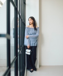 PROPORTION BODY DRESSING（プロポーションボディドレッシング）の「<明日香さんコラボ>ベルト付き美脚ワイドパンツ   1216130303（その他パンツ）」