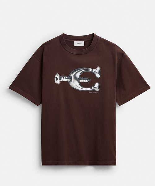 COACH（コーチ）の「スクリュー リラックスド Tシャツ・オーガニック コットン（Tシャツ/カットソー・メンズ・ブラウン系その他・SMALL/MEDIUM/LARGE）」の7枚目の写真