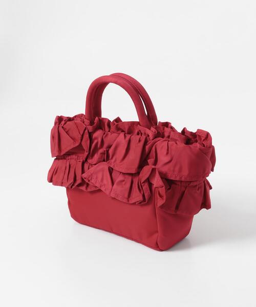 GANNI(ガニー)の「GANNI MINI SHOPPER RUFFLE(クラッチバッグ・レディース・レッド・-)」の6枚目の写真