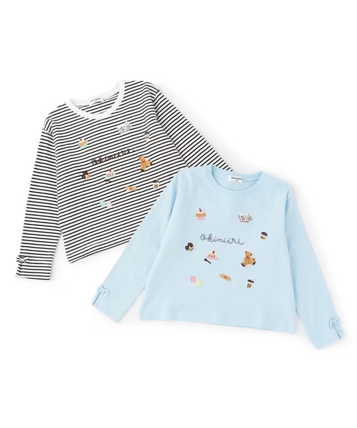 trois lapins kp(トロワラパンケーピー)の「【Trois Lapins】 okiniiri 長T 【POMプロテクト加工】(Tシャツ/カットソー・キッズ・サックスブルー/ブラック・120cm/140cm/150cm/160cm/130cm)」の9枚目の写真