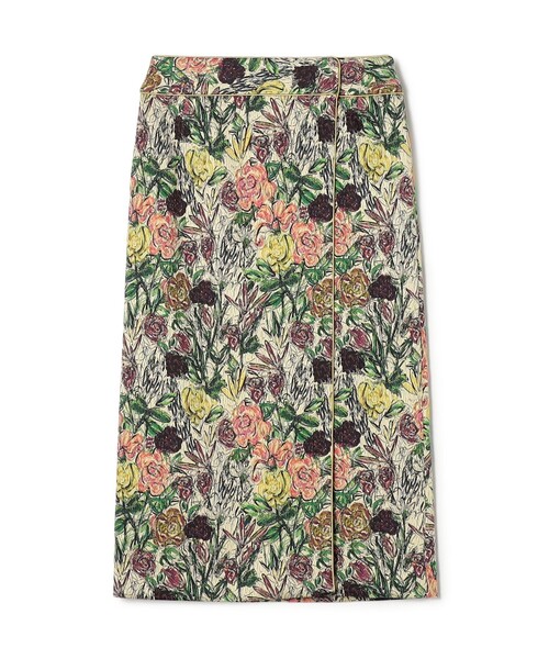 TOMORROWLAND collection(トゥモローランドコレクション)の「【WEB先行予約】ビンテージフラワージャカード パイピングストレートスカート(スカート・レディース・グリーン系その他・36/34)」の1枚目の写真