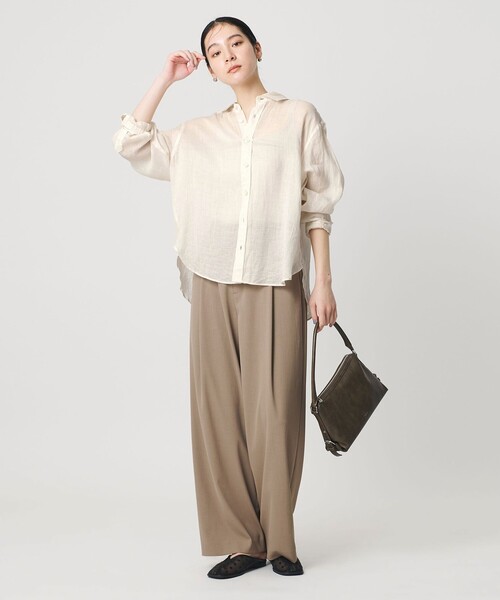 BEAUTY&YOUTH UNITED ARROWS（ビューティーアンドユースユナイテッドアローズ）の「麻 レギュラーカラー シャツ ウォッシャブル（シャツ/ブラウス・レディース・ホワイト/ブラック/コバルトブルー・FREE）」の2枚目の写真