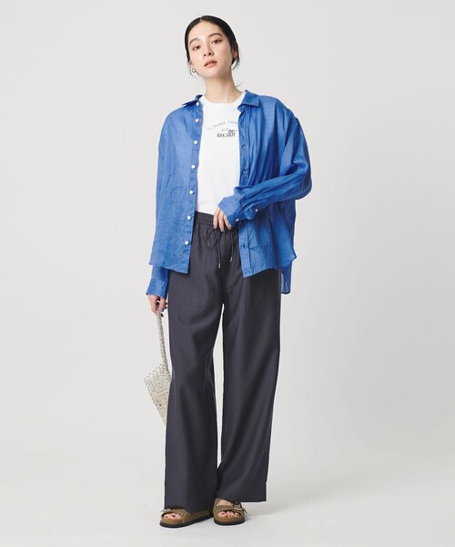 BEAUTY&YOUTH UNITED ARROWS（ビューティーアンドユースユナイテッドアローズ）の「麻 レギュラーカラー シャツ ウォッシャブル（シャツ/ブラウス・レディース・ホワイト/ブラック/コバルトブルー・FREE）」の9枚目の写真