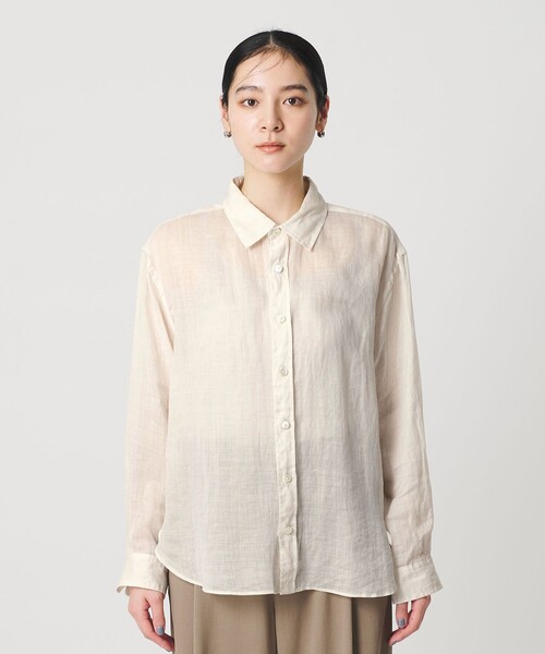 BEAUTY&YOUTH UNITED ARROWS（ビューティーアンドユースユナイテッドアローズ）の「麻 レギュラーカラー シャツ ウォッシャブル（シャツ/ブラウス・レディース・ホワイト/ブラック/コバルトブルー・FREE）」の10枚目の写真