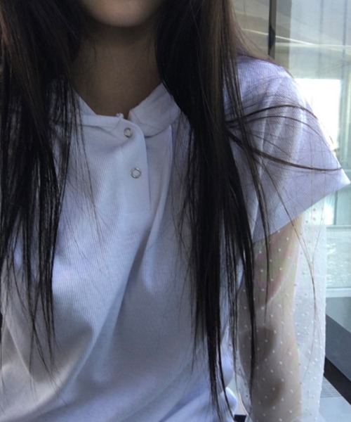HALEY PESCA(ヘーリーペスカ)の「HALEY PESCA/フェイクレイヤードシアーTシャツ(Tシャツ/カットソー・レディース・ホワイト/ブラック/グレー・FREE)」の17枚目の写真