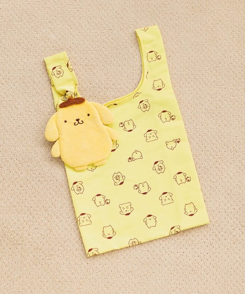 Me%（ミィパーセント）の「【ポムポムプリン】ポーチ付きエコBAG　631402（エコバッグ/サブバッグ・レディース・ブラック/ブラウン/イエロー系その他・FREE）」の3枚目の写真