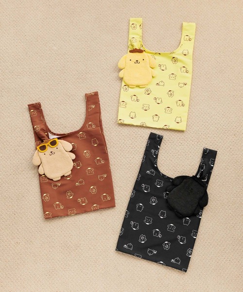 Me%（ミィパーセント）の「【ポムポムプリン】ポーチ付きエコBAG　631402（エコバッグ/サブバッグ・レディース・ブラック/ブラウン/イエロー系その他・FREE）」の4枚目の写真