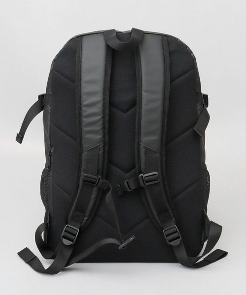 VISION STREET WEAR(ヴィジョンストリートウェア)の「大容量 ポリウレタンコーティング 600Dポリエステル 2ポケット バックパック A4・B4・PC収納対応(バックパック/リュック・メンズ・ブラック・FREE)」の4枚目の写真