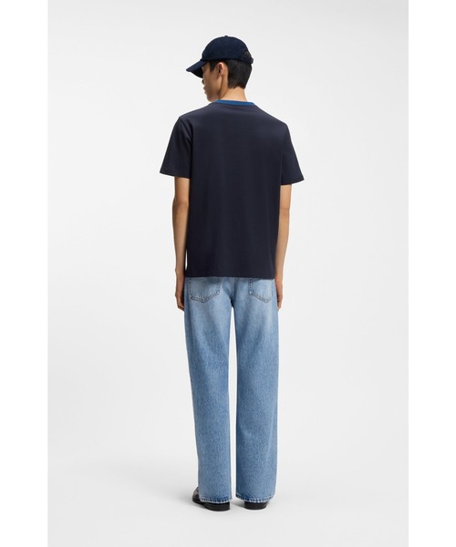 HUGO（ヒューゴ）の「コットン Tシャツ プリントライン（Tシャツ/カットソー・メンズ・ダークブルー/ホワイト・XS/XXL/M/XL/L/S）」の9枚目の写真