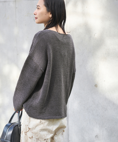 JOURNAL STANDARD(ジャーナルスタンダード)の「《追加3》テープヤーンDROPプルオーバー(ニット/セーター・レディース・ブラック系その他/ピンク/ホワイト・FREE)」の3枚目の写真