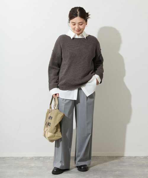 JOURNAL STANDARD(ジャーナルスタンダード)の「《追加3》テープヤーンDROPプルオーバー(ニット/セーター・レディース・ブラック系その他/ピンク/ホワイト・FREE)」の5枚目の写真