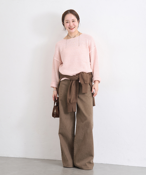 JOURNAL STANDARD(ジャーナルスタンダード)の「《追加3》テープヤーンDROPプルオーバー(ニット/セーター・レディース・ブラック系その他/ピンク/ホワイト・FREE)」の8枚目の写真