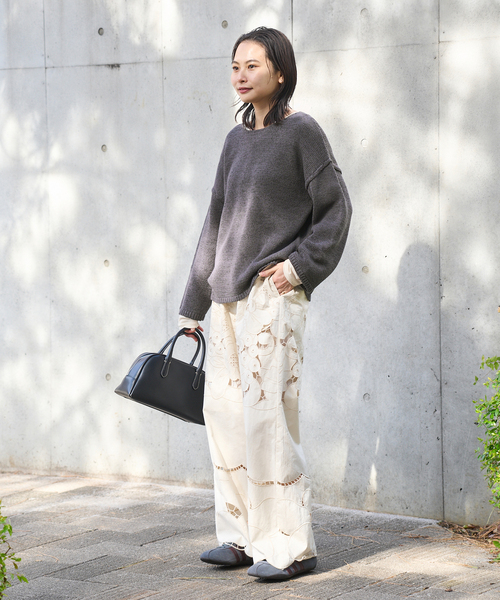 JOURNAL STANDARD(ジャーナルスタンダード)の「《追加3》テープヤーンDROPプルオーバー(ニット/セーター・レディース・ブラック系その他/ピンク/ホワイト・FREE)」の11枚目の写真