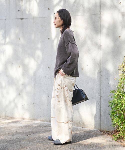 JOURNAL STANDARD(ジャーナルスタンダード)の「《追加3》テープヤーンDROPプルオーバー(ニット/セーター・レディース・ブラック系その他/ピンク/ホワイト・FREE)」の12枚目の写真