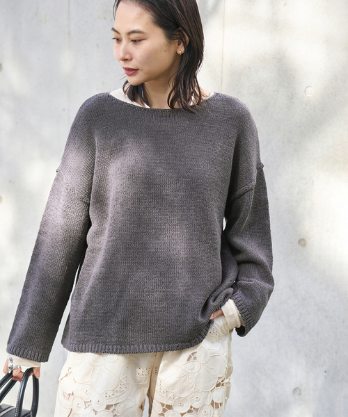 JOURNAL STANDARD(ジャーナルスタンダード)の「《追加3》テープヤーンDROPプルオーバー(ニット/セーター・レディース・ブラック系その他/ピンク/ホワイト・FREE)」の14枚目の写真