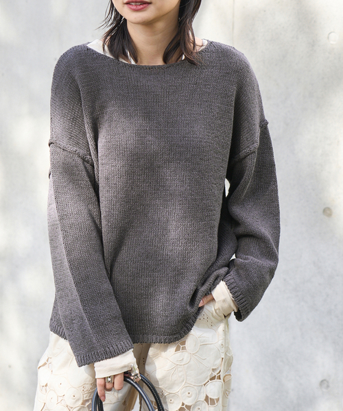 JOURNAL STANDARD(ジャーナルスタンダード)の「《追加3》テープヤーンDROPプルオーバー(ニット/セーター・レディース・ブラック系その他/ピンク/ホワイト・FREE)」の15枚目の写真