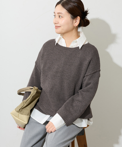 JOURNAL STANDARD(ジャーナルスタンダード)の「《追加3》テープヤーンDROPプルオーバー(ニット/セーター・レディース・ブラック系その他/ピンク/ホワイト・FREE)」の19枚目の写真